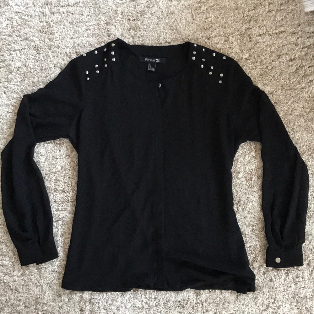 Cute Black Studded Top